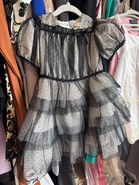 Janie and Jack Dot Tiered Tulle Dress Size 4